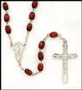 Cordovan Wood Oval Bead Rosary